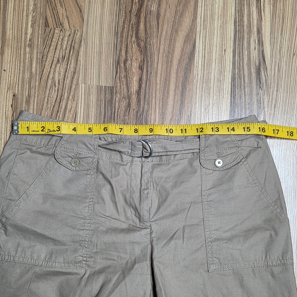 Talbots Petites Belted Shorts Women's‎ Size 6P Khaki Cotton Casual - Picture 5 of 8
